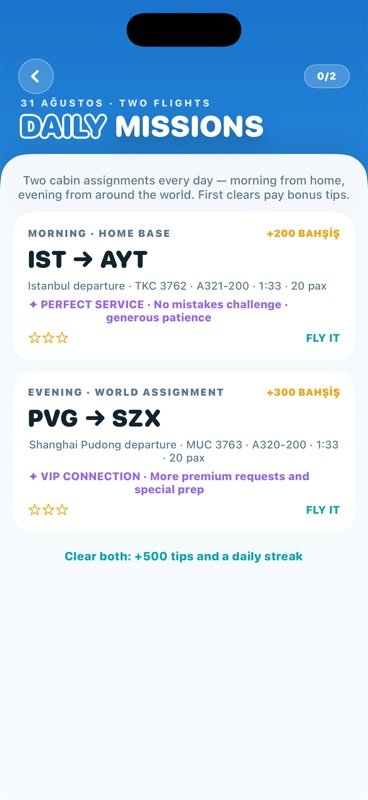 Cabin Crew Star — Two fresh missions daily